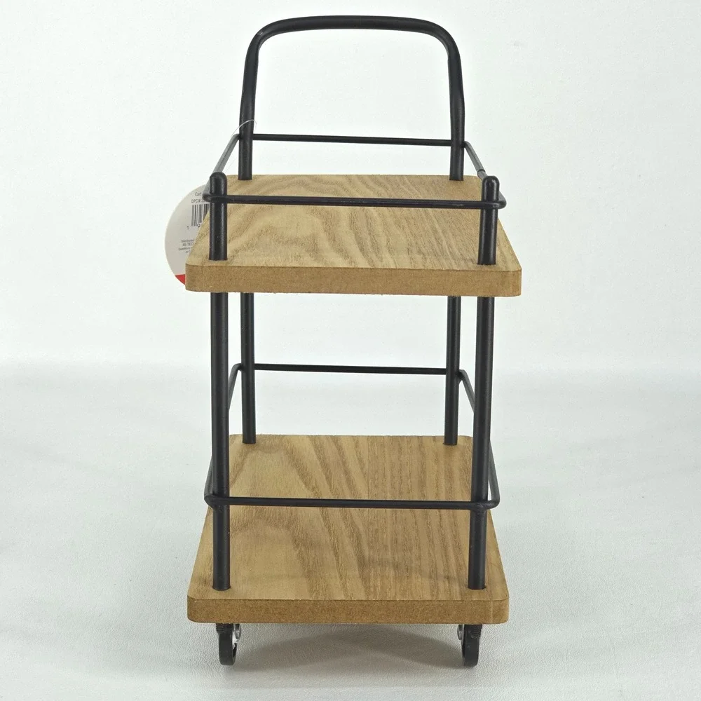 Horizon Group USA 2 Tier Retail Counter TikTok Display Cart Home Decor Brown NEW